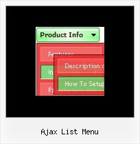Ajax List Menu Submenu Javascript Css