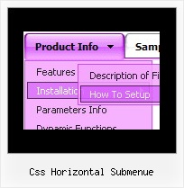 Css Horizontal Submenue Oberen Menue