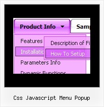 Css Javascript Menu Popup Html Code Menu Example