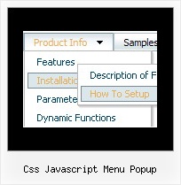 Css Javascript Menu Popup Onmouseover Submenue