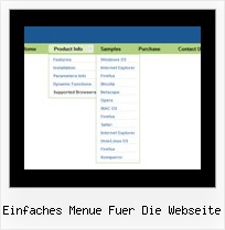 Einfaches Menue Fuer Die Webseite Shell Menu Mit Farbe