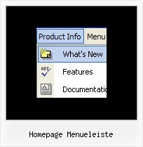 Homepage Menueleiste Menue Effekte Javascript