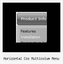 Horizontal Css Multicolum Menu Javascript Untermenue Popup