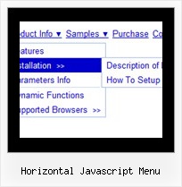 Horizontal Javascript Menu Javascript Parameter