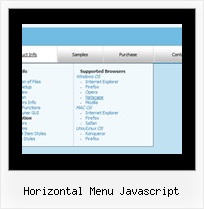Horizontal Menu Javascript Flyout Menues