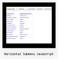 Horizontal Submenu Javascript Scroll Down Menue