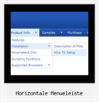 Horizontale Menueleiste Popup Menue Css