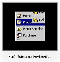Html Submenus Horizontal Javascript Schwebe Menue