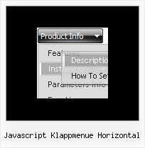 Javascript Klappmenue Horizontal Menue Desplegable