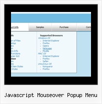 Javascript Mouseover Popup Menu Web Menues