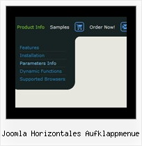 Joomla Horizontales Aufklappmenue Webmenue Beispiel