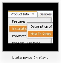 Listenmenue In Alert Horizontal Js Menu