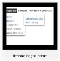 Mehrspaltiges Menue Horizontales Menue Dropdown