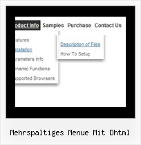 Mehrspaltiges Menue Mit Dhtml Schiebe Menue Html