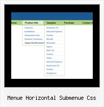 Menue Horizontal Submenue Css Dhtml Baum
