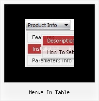 Menue In Table Javascript Baum