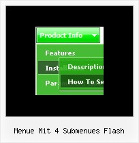 Menue Mit 4 Submenues Flash Horizontales Menue Dhtml