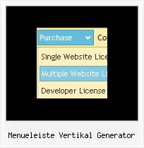 Menueleiste Vertikal Generator Popup Menu Grey Blue