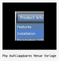 Php Aufklappbares Menue Vorlage Css Menu Mit Items