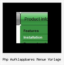 Php Aufklappbares Menue Vorlage Gothic Tasten