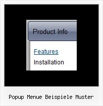 Popup Menue Beispiele Muster Dropdown Button