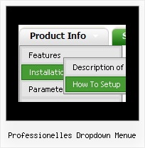 Professionelles Dropdown Menue Menubar Mouseover