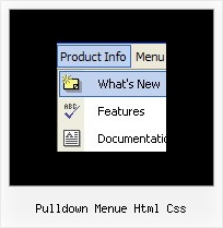 Pulldown Menue Html Css Java Rollover Menue