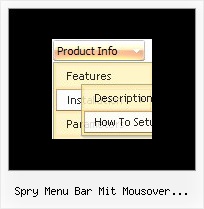 Spry Menu Bar Mit Mousover Bildwechsel Js Pulldown Menu Mit Grafik Buttons