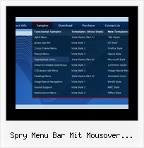 Spry Menu Bar Mit Mousover Bildwechsel Butons