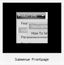 Submenue Frontpage Horizontales Dropdown Menue