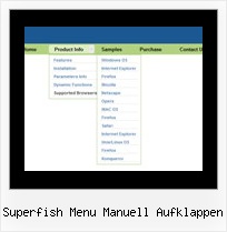 Superfish Menu Manuell Aufklappen Javascript Tabelle