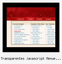 Transparentes Javascript Menue Beispiel Website Registerkarte