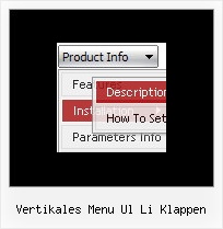 Vertikales Menu Ul Li Klappen Menu Ueberlappung