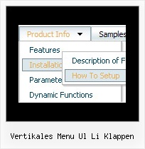Vertikales Menu Ul Li Klappen Javascript Menue Senkrecht