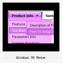 Windows 98 Menue Javascript Popup Menu Onclick
