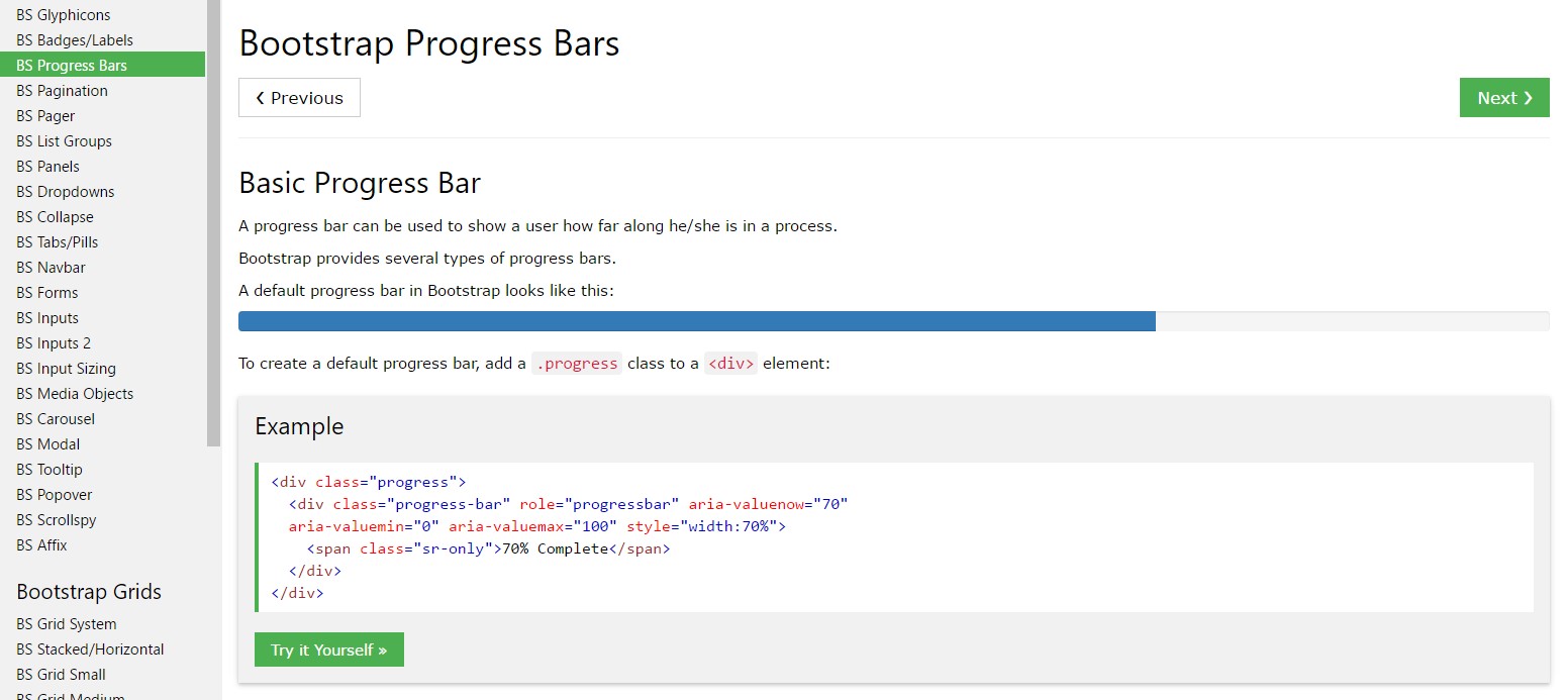Bootstrap progress bar  information