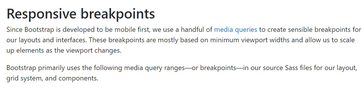 Bootstrap breakpoints  main  information