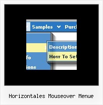 Horizontales Mouseover Menue Menue Javascript Funktion Beispiel