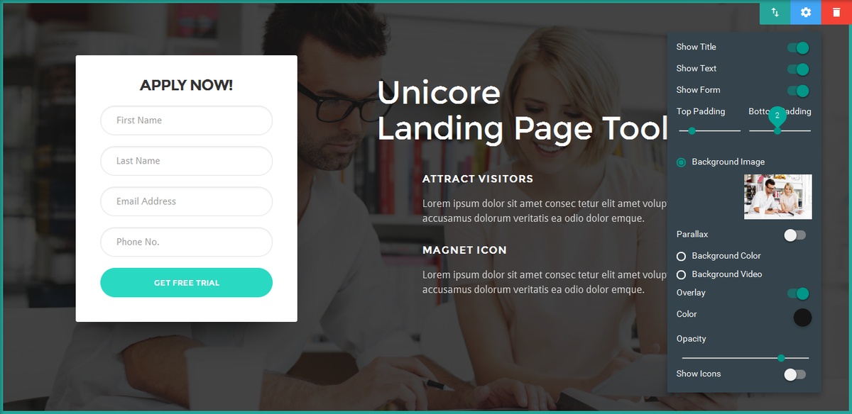 Custom Bootstrap Landing Page Theme Builder