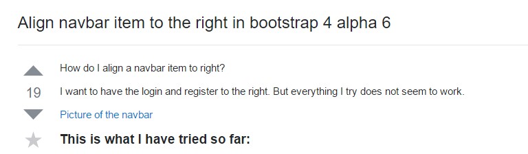  Regulate navbar  object to the right  inside Bootstrap 4 alpha 6
