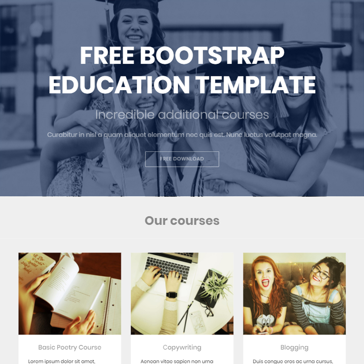 CSS3 Bootstrap Education Templates